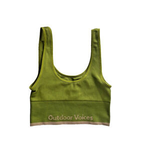 Outdoor Voices Green Crop Bra Top activewear pickleball layering casual XSmall